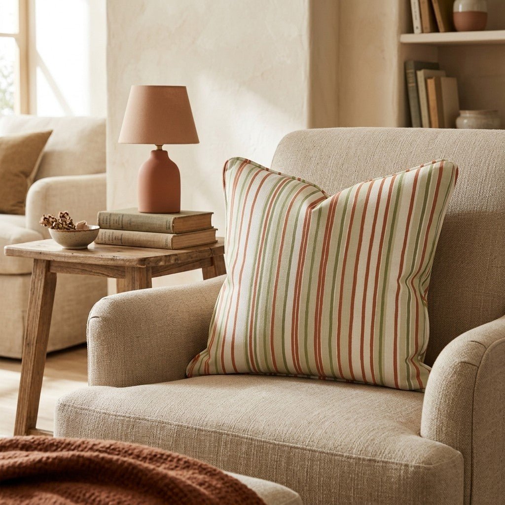Gathere Here Stripes Throw Pillow - Hillcroft Home
