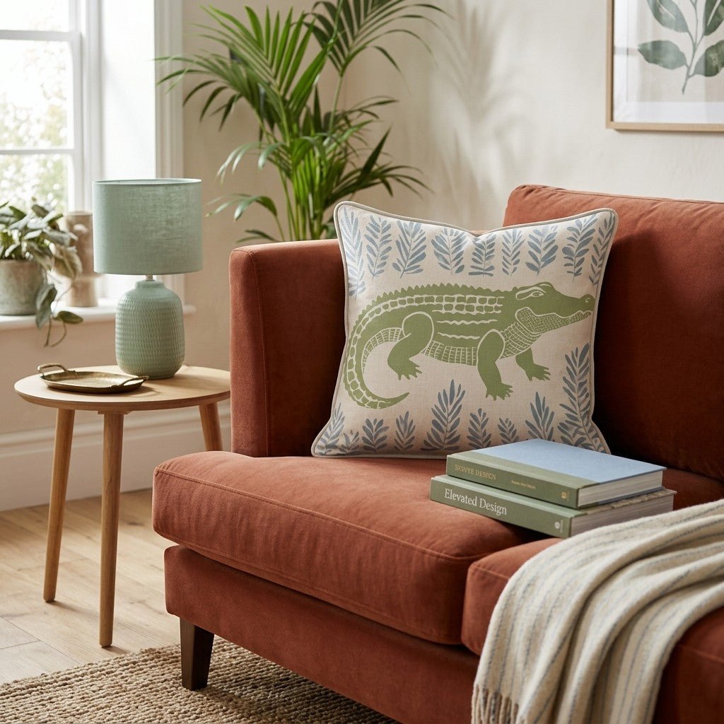 Gator Garden Throw Pillow - Hillcroft Home