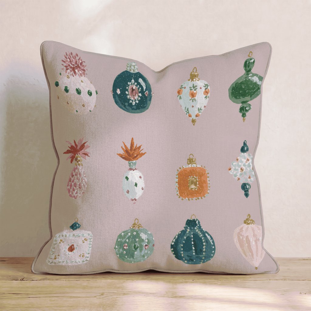 Gemstone Ornaments Pink Throw Pillow - Hillcroft Home