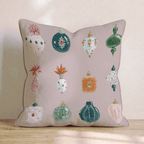 Gemstone Ornaments Pink Throw Pillow - Hillcroft Home