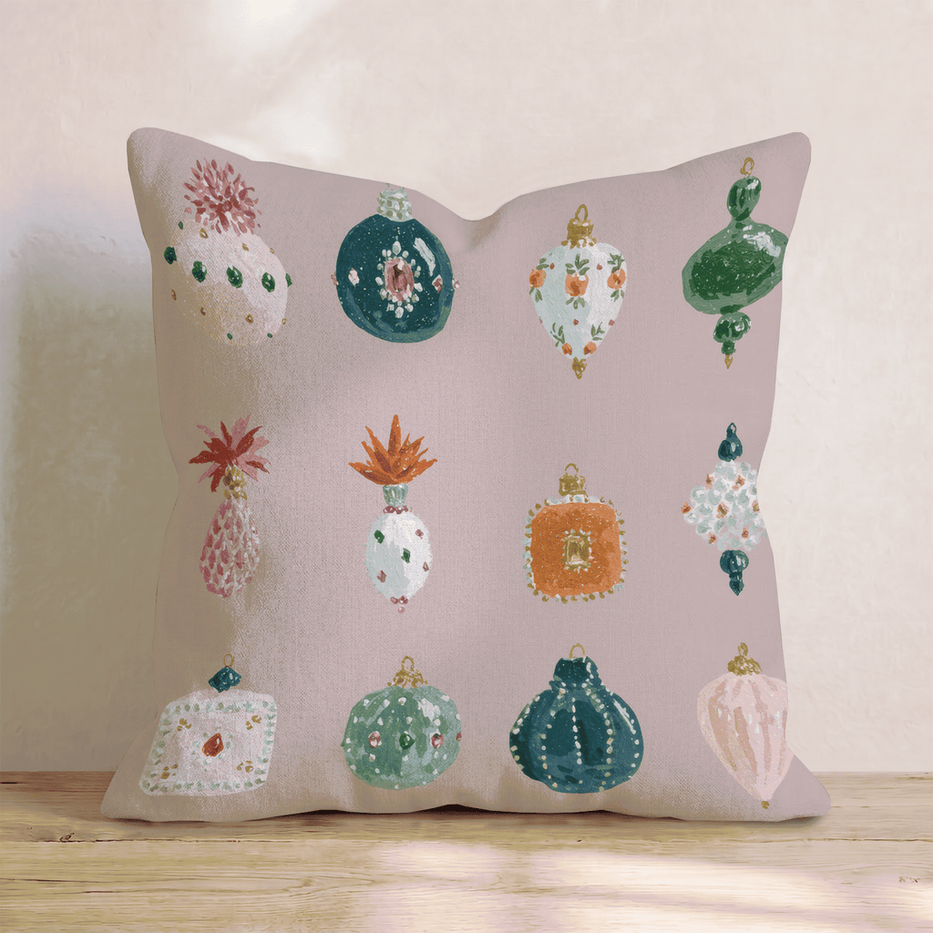 Gemstone Ornaments Pink Throw Pillow - Hillcroft Home