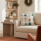 Gemstone Ornaments White Throw Pillow throw pillow - Hillcroft Home