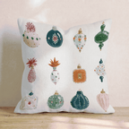 Gemstone Ornaments White Throw Pillow - Hillcroft Home