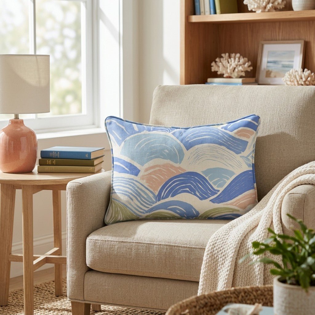 Gentle Waves Throw Pillow - Hillcroft Home