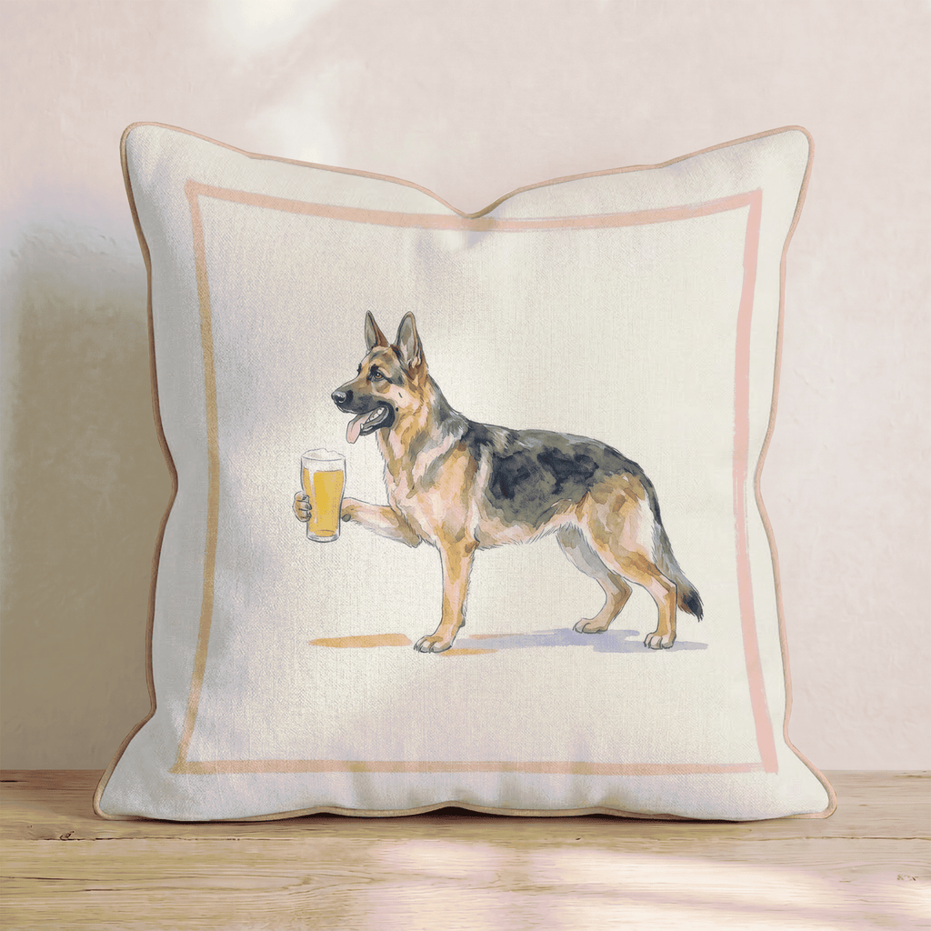 German Shepherd Lager Throw Pillow - Hillcroft Home