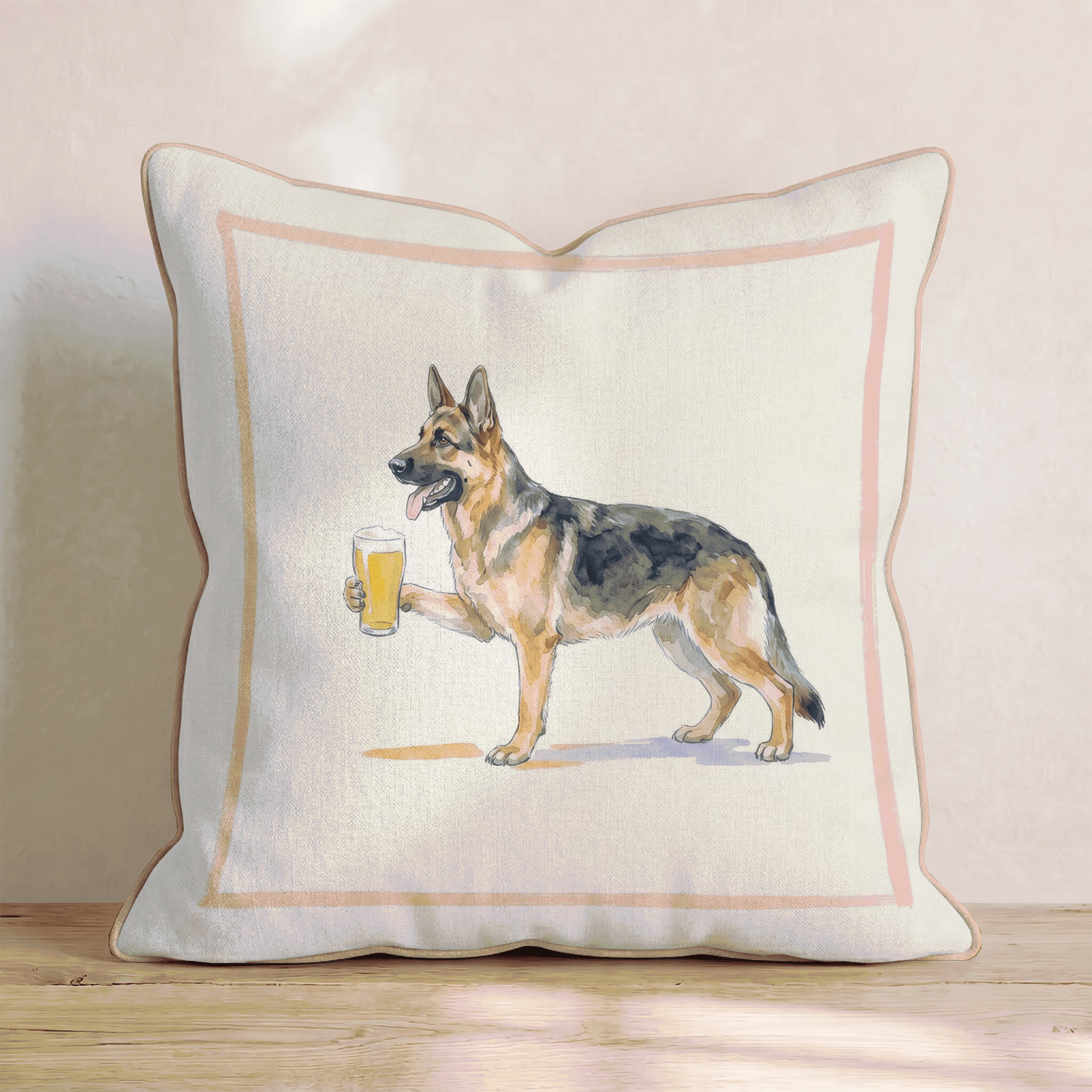 German Shepherd Lager Throw Pillow - Hillcroft Home
