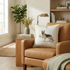 German Shepherd Matcha Throw Pillow - Hillcroft Home