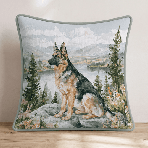 German Shepherd Overlook Throw Pillow - Hillcroft Home