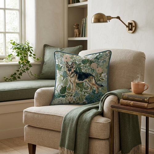 German Shepherd Power Throw Pillow - Hillcroft Home