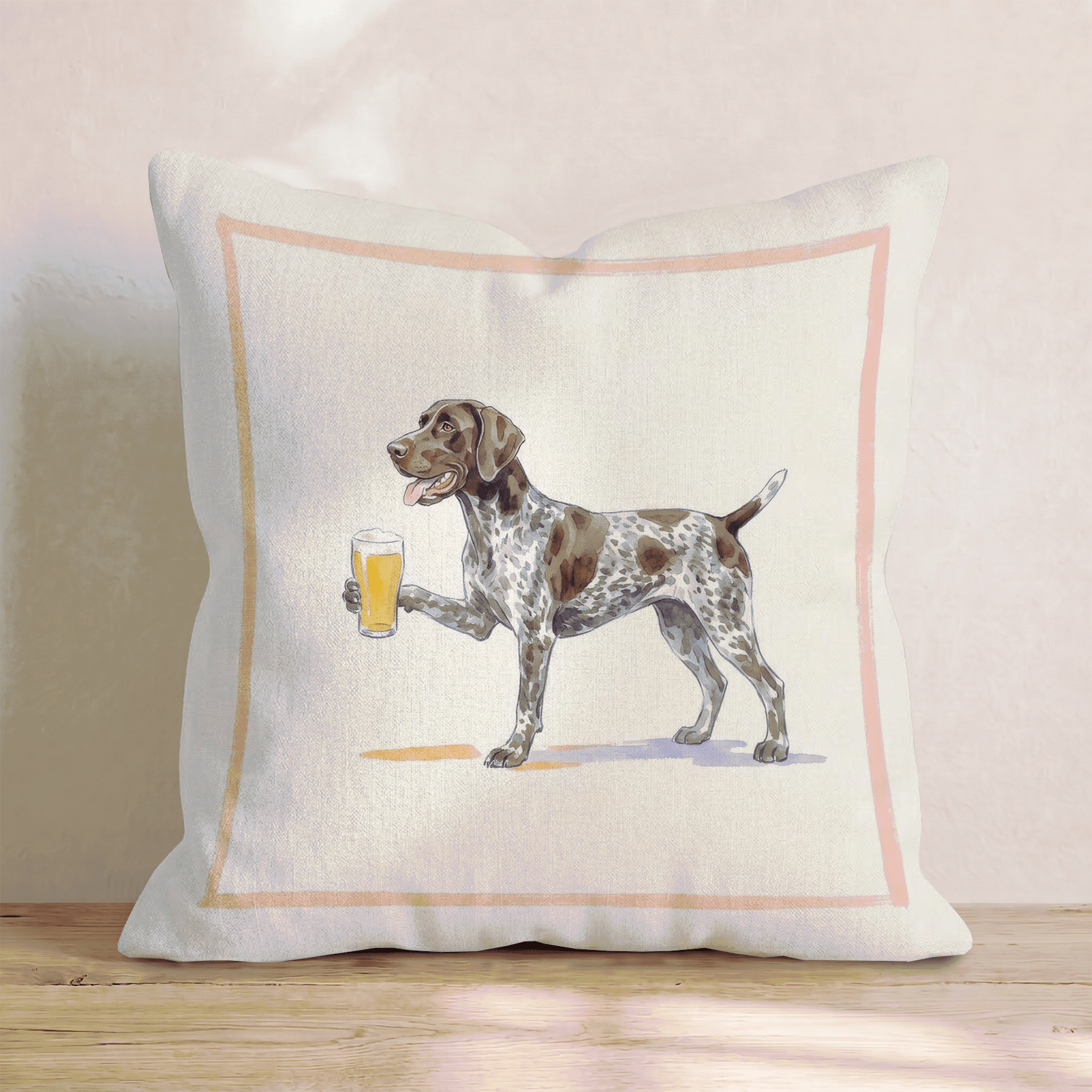 German Shorthaired Pointer Lager Throw Pillow - Hillcroft Home