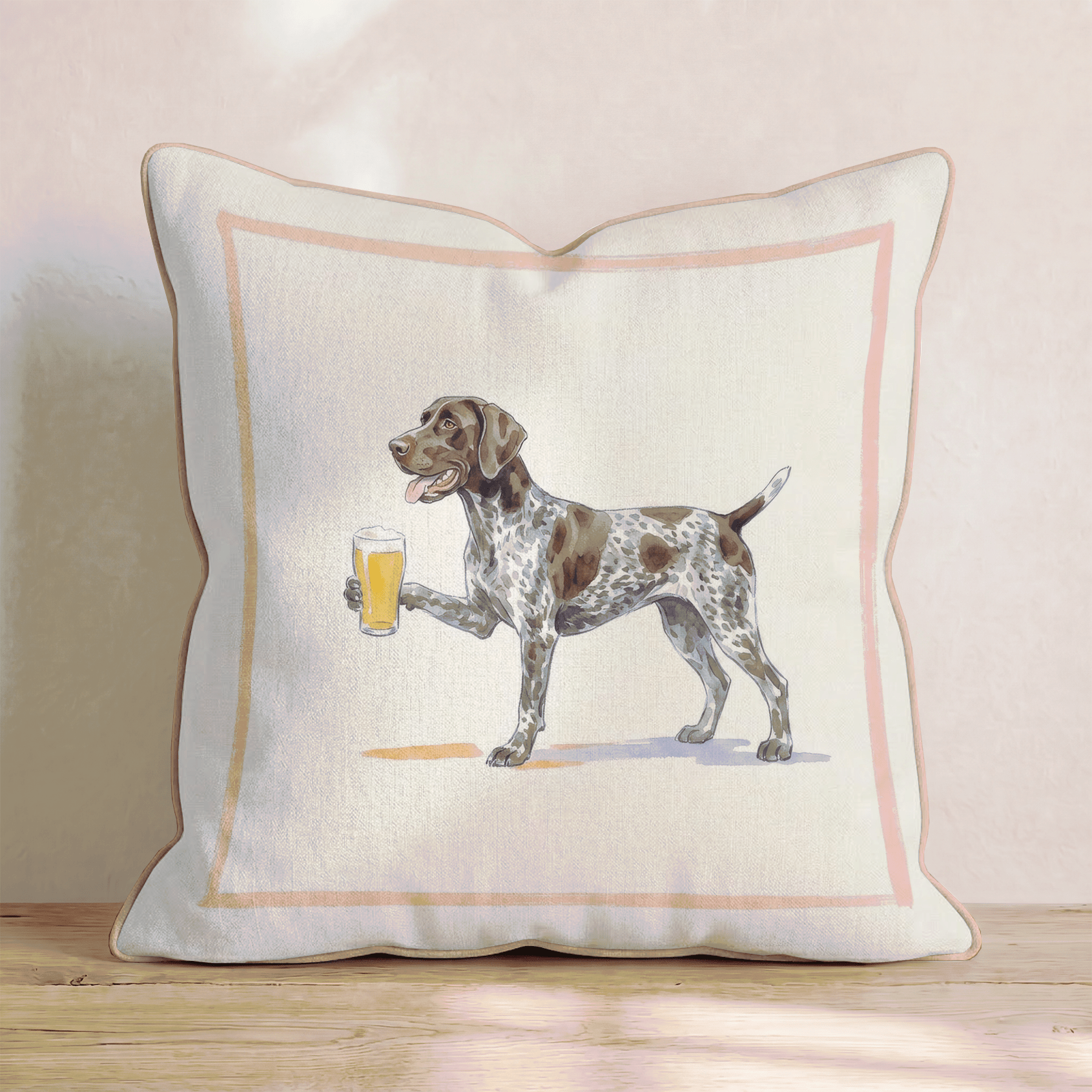 German Shorthaired Pointer Lager Throw Pillow - Hillcroft Home