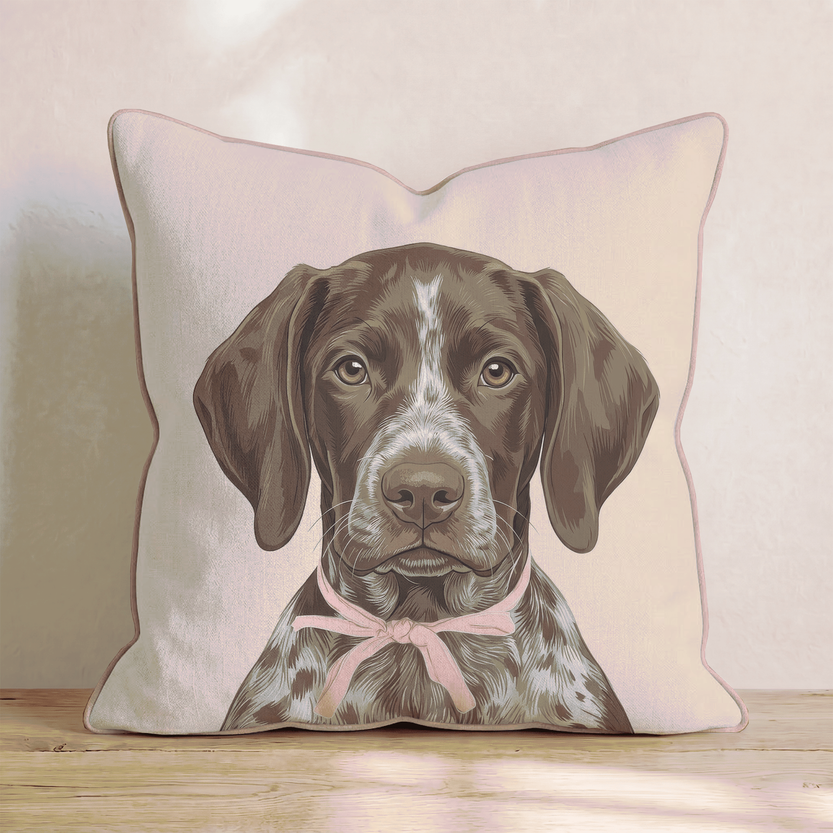 German Shorthaired Pointer Portrait Throw Pillow - Hillcroft Home