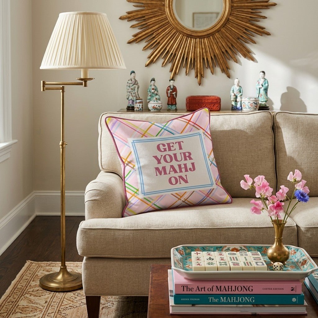 Get Your Mahj On Throw Pillow - Hillcroft Home