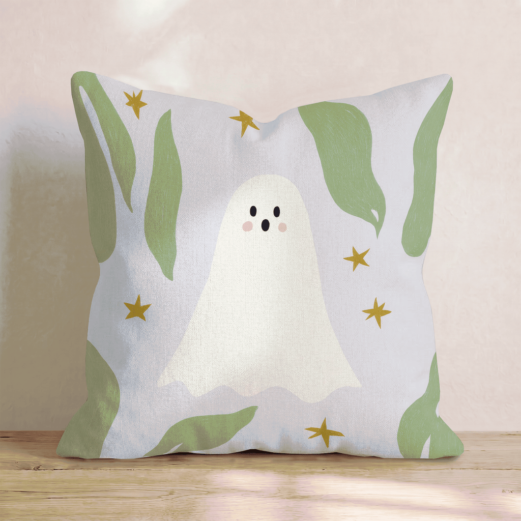 Ghost Leaves Lavender Throw Pillow - Hillcroft Home
