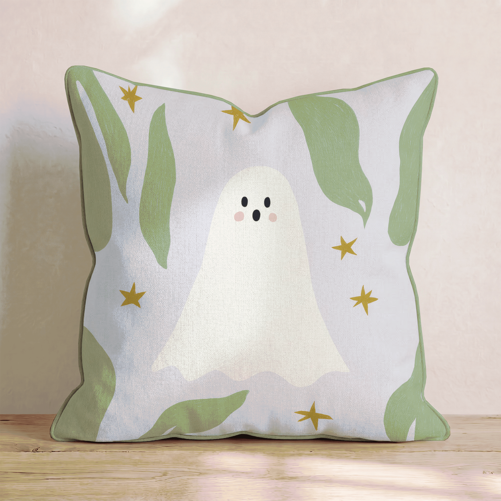 Ghost Leaves Lavender Throw Pillow - Hillcroft Home