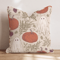 Ghost & Pumpkin Garden Throw Pillow - Hillcroft Home