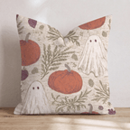 Ghost & Pumpkin Garden Throw Pillow - Hillcroft Home