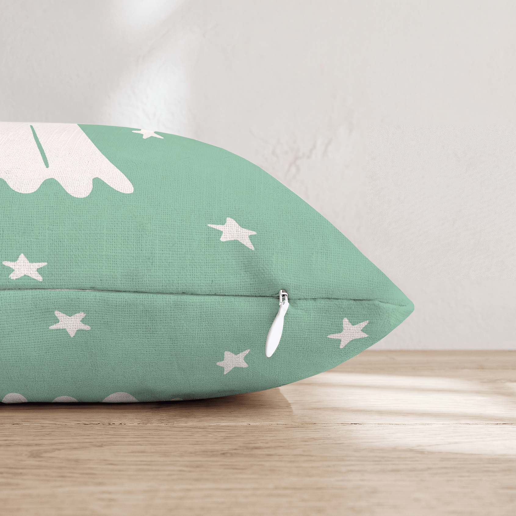 Ghost Stars Mint Throw Pillow - Hillcroft Home