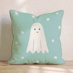 Ghost Stars Mint Throw Pillow - Hillcroft Home