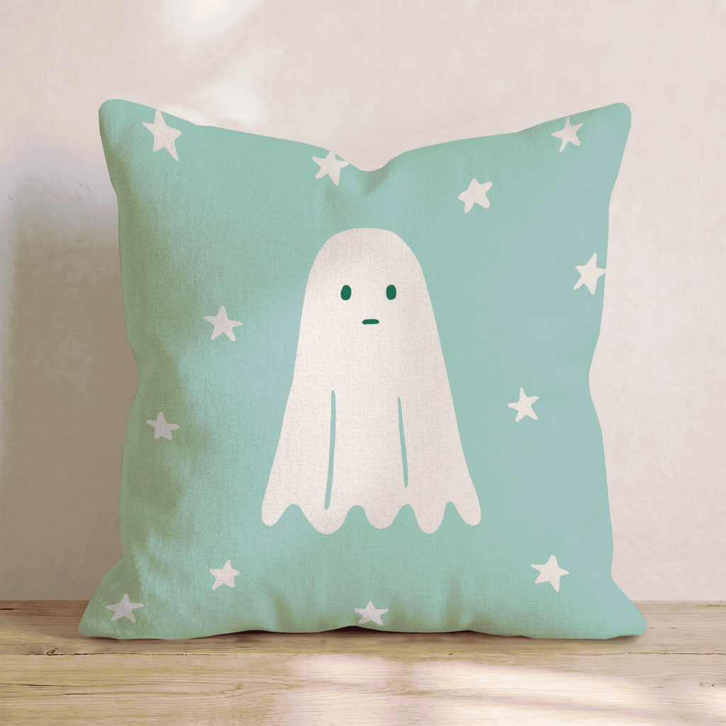 Ghost Stars Mint Throw Pillow - Hillcroft Home