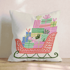Gift Sleigh Throw Pillow - Hillcroft Home