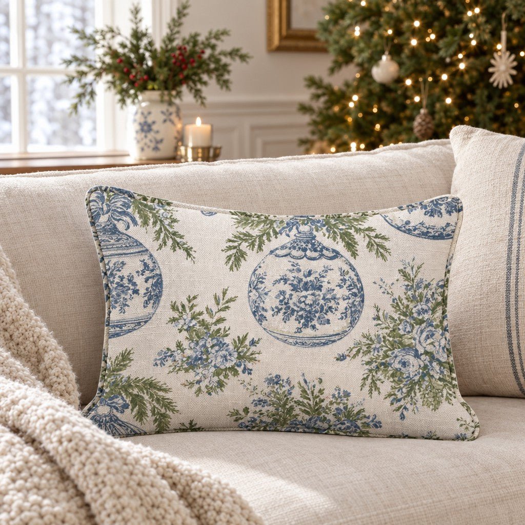 Ginger Jar Jingle Throw Pillow throw pillow - Hillcroft Home