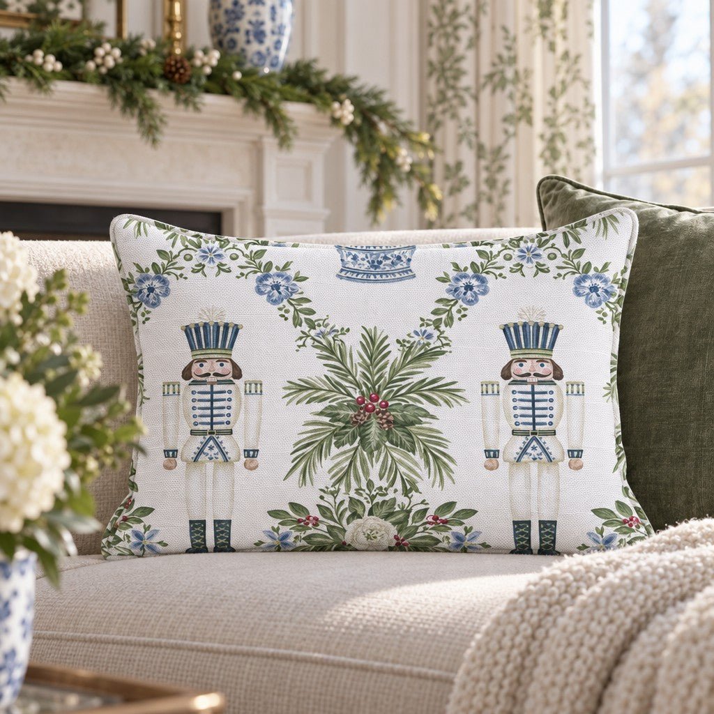 Ginger Jar Nutcracker Throw Pillow throw pillow - Hillcroft Home