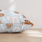 Gingerbread Frost Blue Throw Pillow - Hillcroft Home