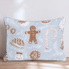 Gingerbread Frost Blue Throw Pillow - Hillcroft Home