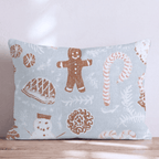 Gingerbread Frost Blue Throw Pillow - Hillcroft Home