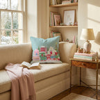 Gingerbread Village Express Throw Pillow - Hillcroft Home