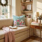 Gingerbread Village Express Throw Pillow throw pillow - Hillcroft Home