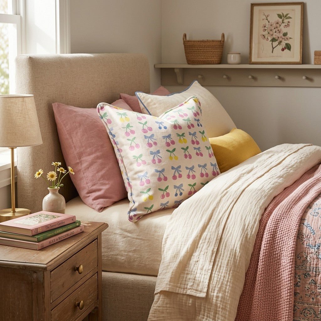 Gingham Berries Throw Pillow - Hillcroft Home