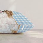 Gingham Cavalier King Charles Spaniel Throw Pillow throw pillow - Hillcroft Home