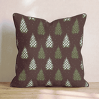 Gingham Christmas Trees Throw Pillow - Hillcroft Home