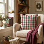 Gingham Crimson Check Throw Pillow throw pillow - Hillcroft Home