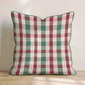 Gingham Crimson Check Throw Pillow - Hillcroft Home