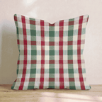 Gingham Crimson Check Throw Pillow - Hillcroft Home