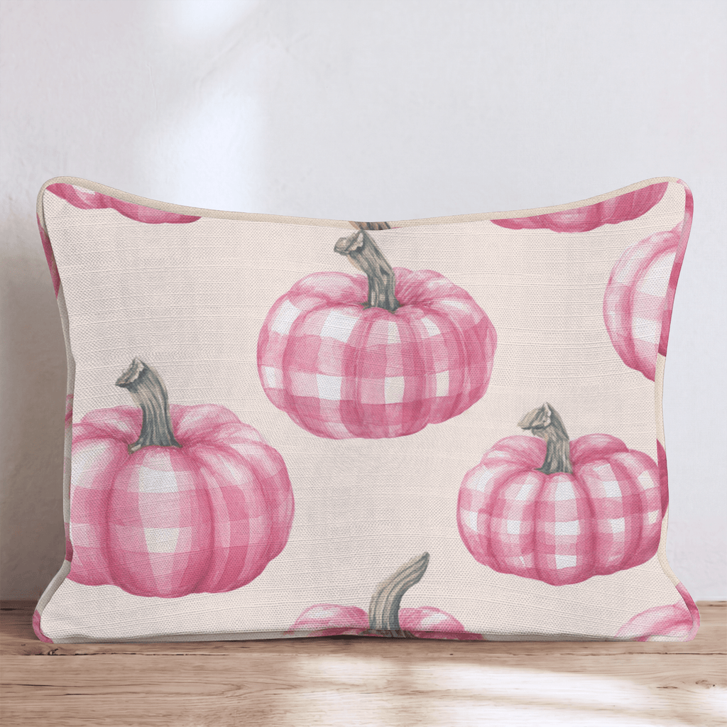 Gingham Gourds Throw Pillow - Hillcroft Home