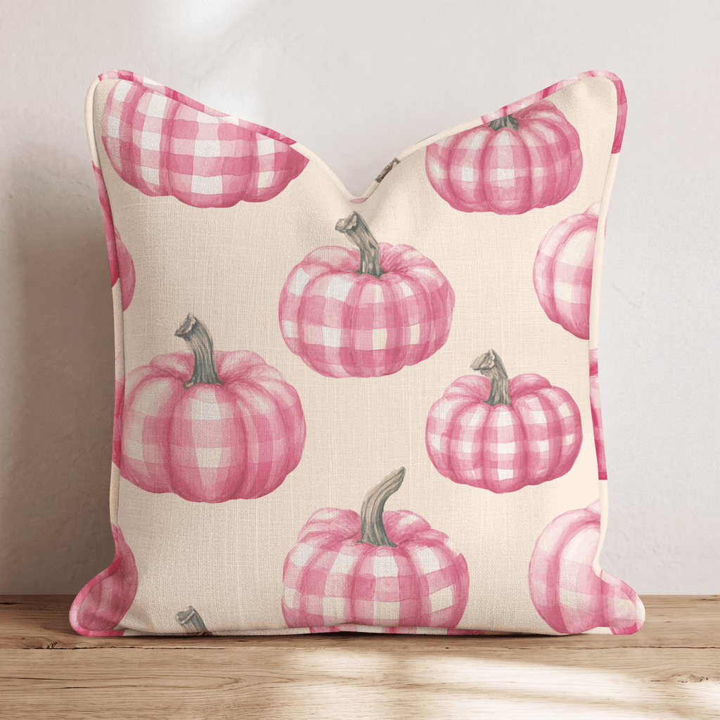 Gingham Gourds Throw Pillow - Hillcroft Home