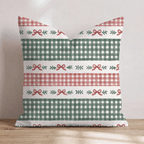 Gingham & Mistletoe Throw Pillow throw pillow - Hillcroft Home