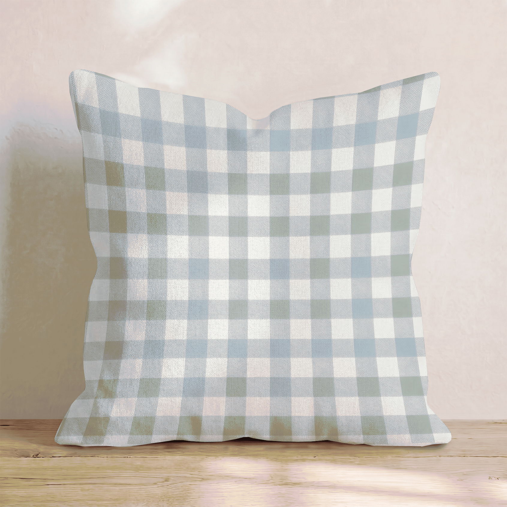 Gingham Sky Throw Pillow - Hillcroft Home