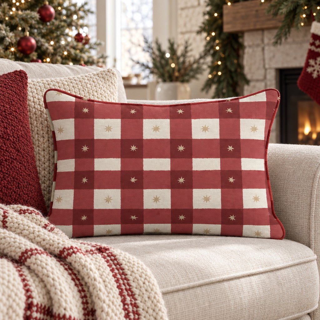Gingham Style Throw Pillow throw pillow - Hillcroft Home