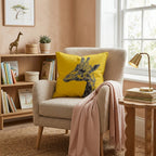 Giraffe Portrait Gold Throw Pillow - Hillcroft Home