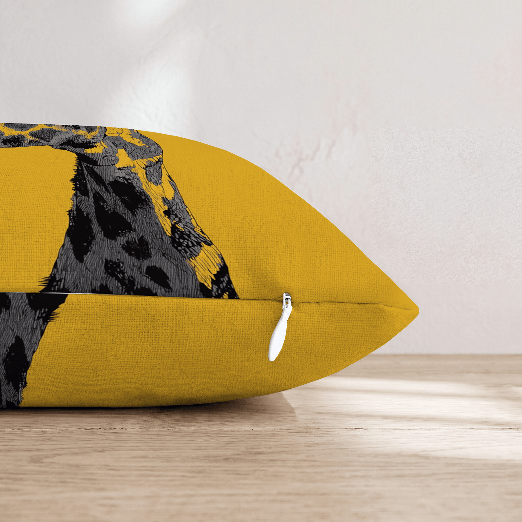 Giraffe Portrait Gold Throw Pillow - Hillcroft Home