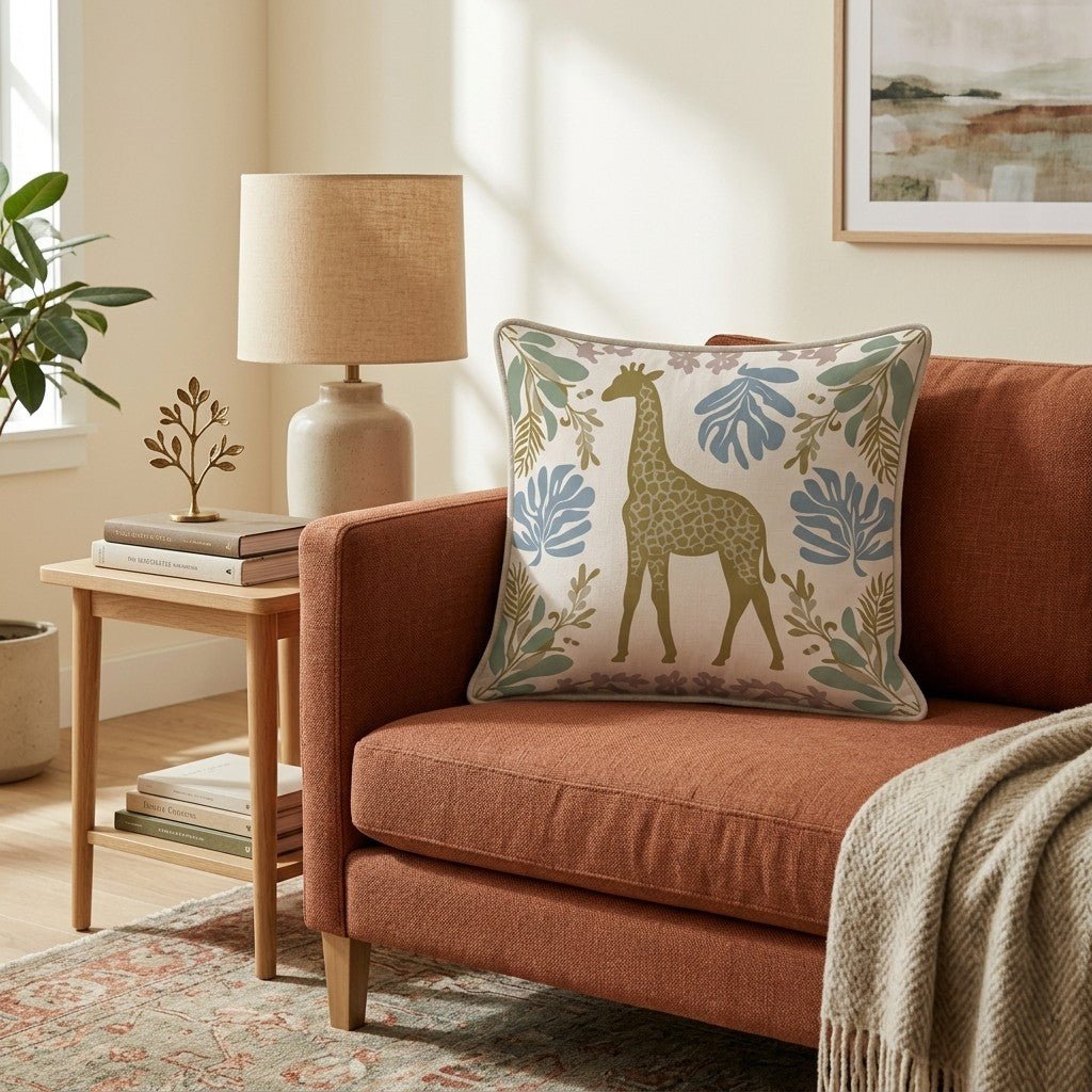 Giraffe Safari Throw Pillow - Hillcroft Home