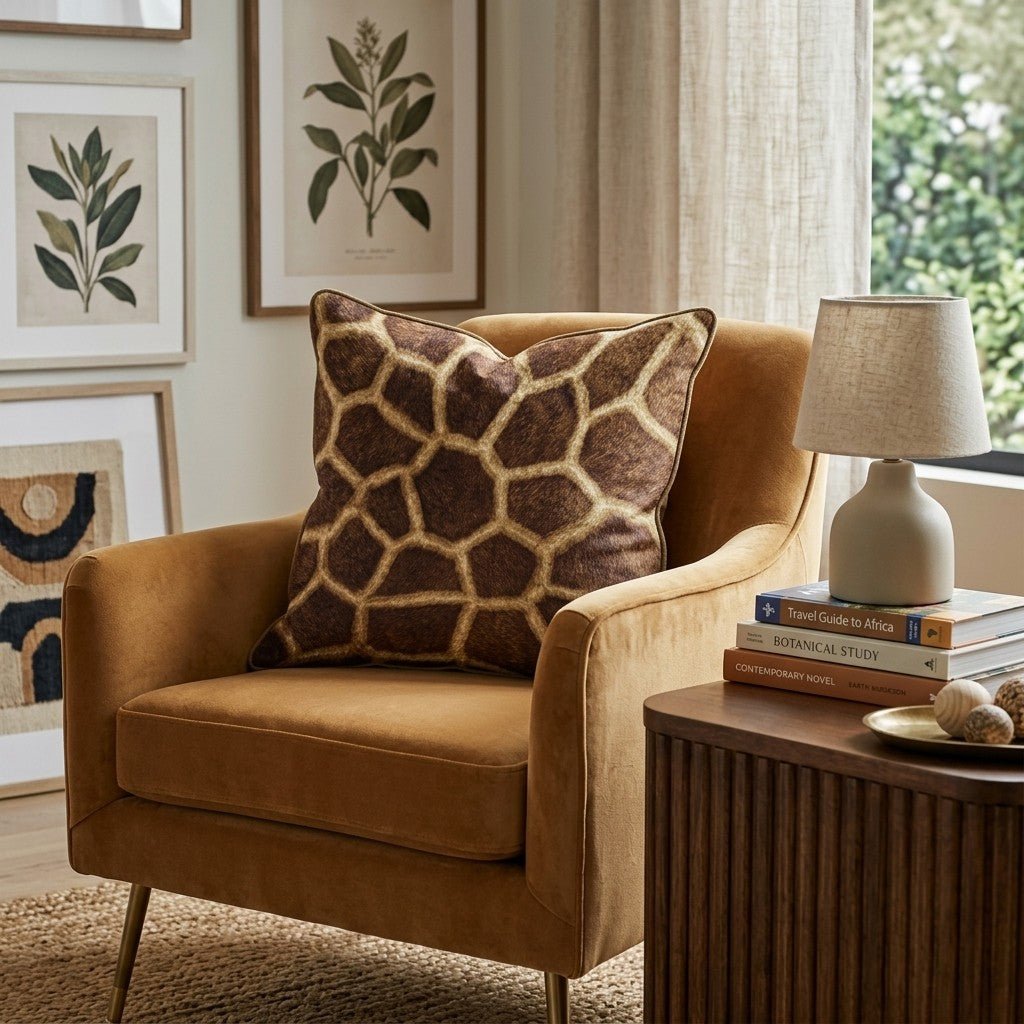 Giraffe Skin Texture Throw Pillow - Hillcroft Home