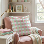 Girly Gingham Throw Pillow - Hillcroft Home