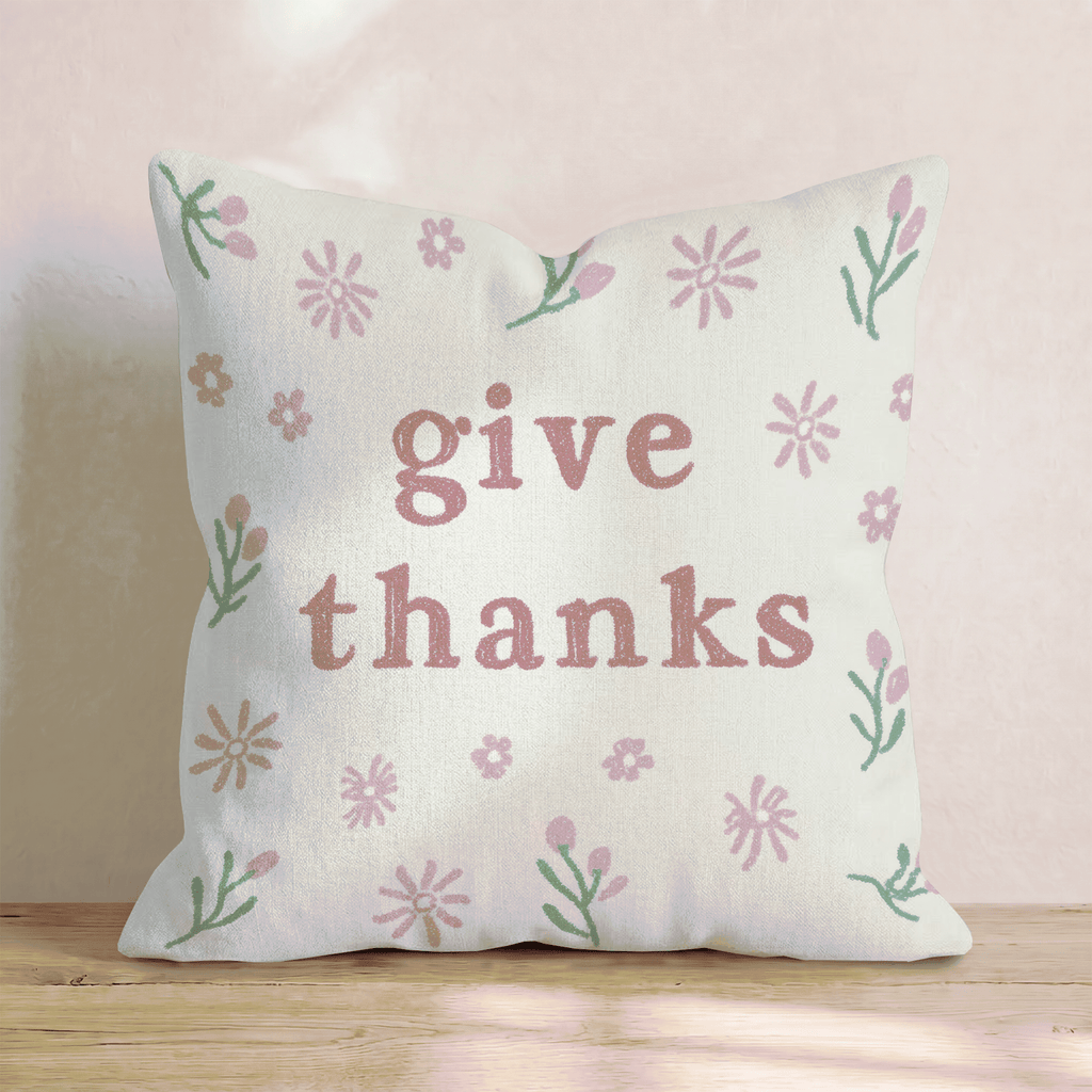 Give Thanks Throw Pillow - Hillcroft Home
