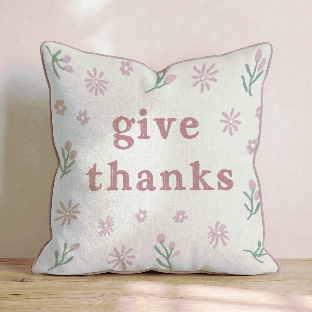 Give Thanks Throw Pillow - Hillcroft Home